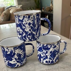 Golden Rabbit Ocean Swirl 12 oz Mugs - Set of 3